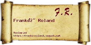 Frankó Roland névjegykártya