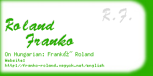 roland franko business card